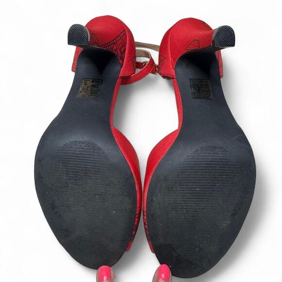 Disney x Her Universe Lilo & Stitch Tiki Red Peep Toe Heels Size 8 - Picture 9 of 12